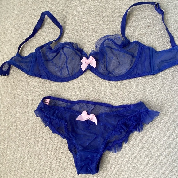 Agent Provocateur Sheer Blue Star Set 32C - Picture 1 of 2